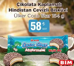 ÜLKER COCOSTAR ÇİKOLATA KAPLAMALI HİNDİSTAN CEVİZLİ BİSKÜVİ 154 G fiyat ve kampanya bilgisi